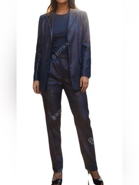 Jil Sander Archival piece Vintage Metallic Iridescent Suit Navy Purple Shimmer